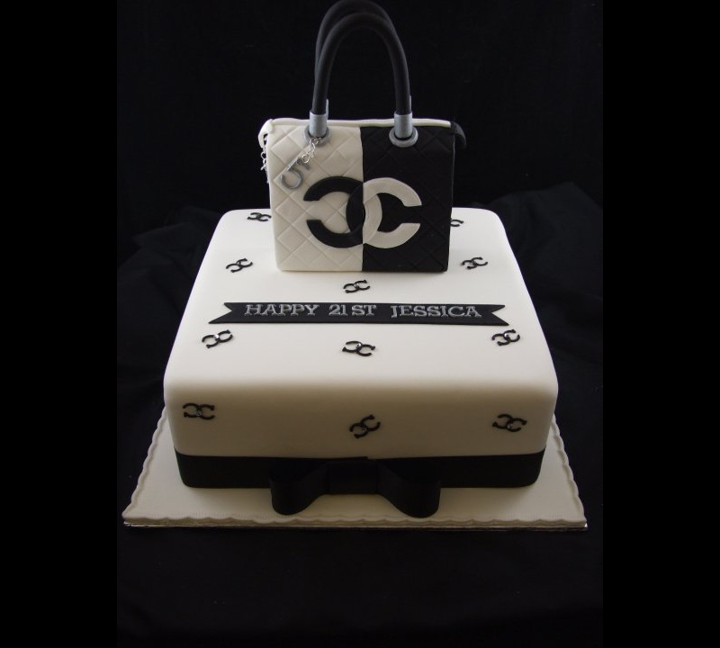 21st cake chanel bag cake